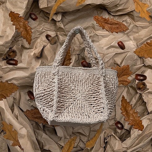 Mozaik model örgü çanta - Görsel 2