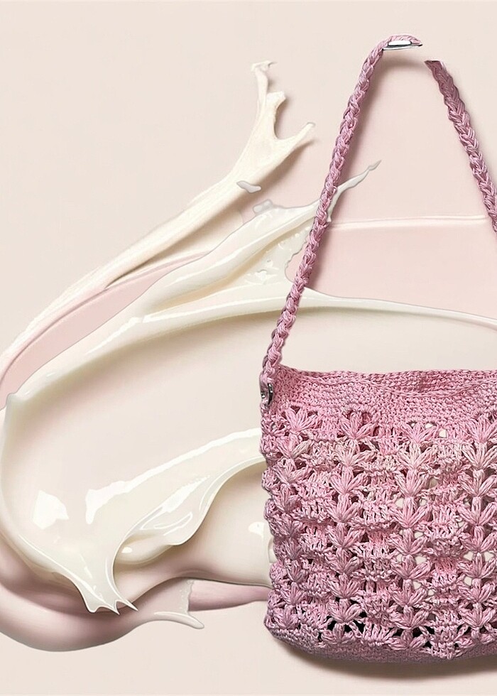 Kâğıt ip örgü çanta - Görsel 3