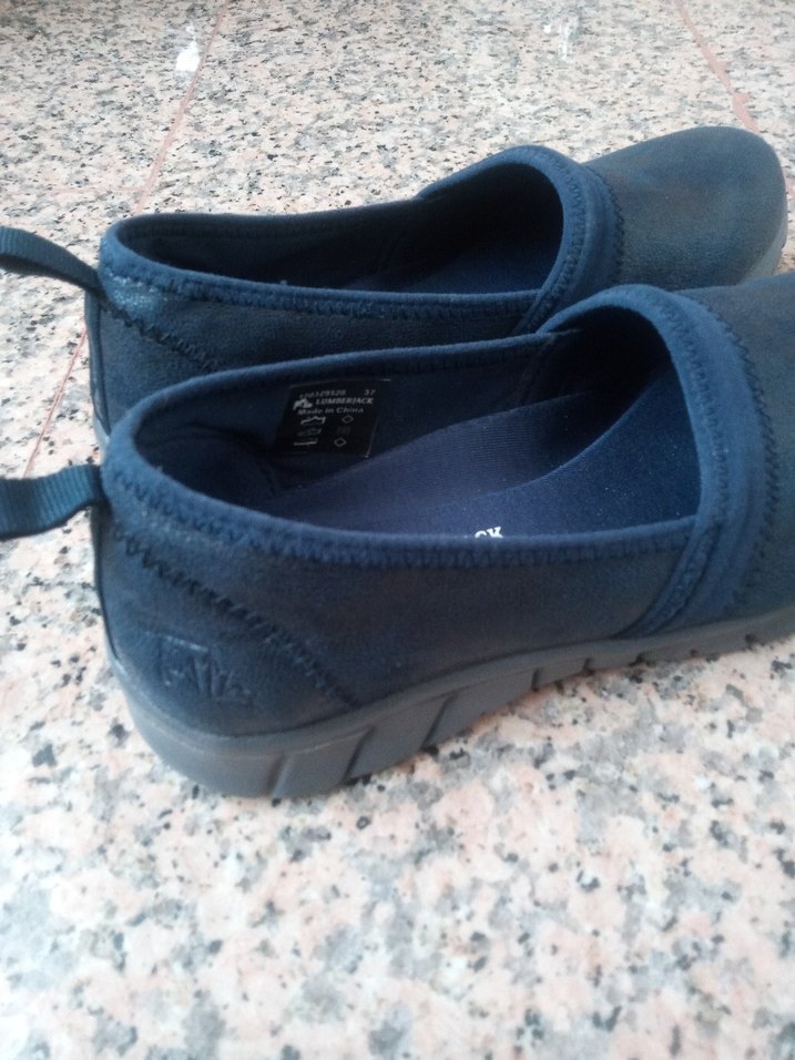 Lacivert Kadın Dolgu Topuk Ayakkabı - Görsel 4