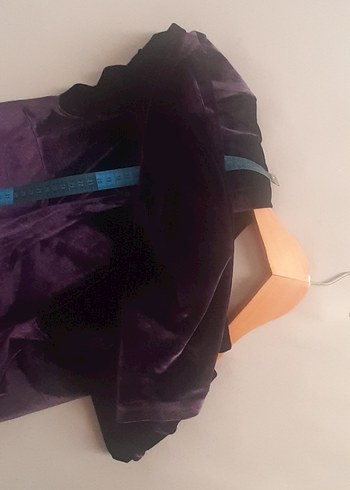 Kadın tesettür kadife Mor Uzun Elbise - Görsel 4