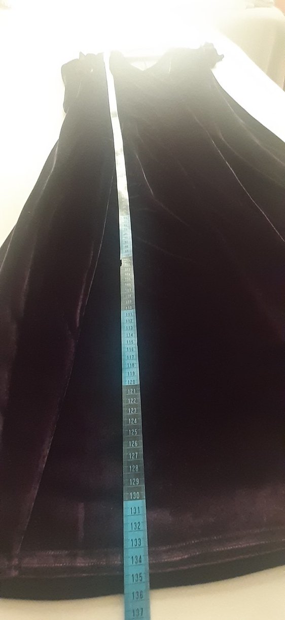 Kadın tesettür kadife Mor Uzun Elbise - Görsel 5