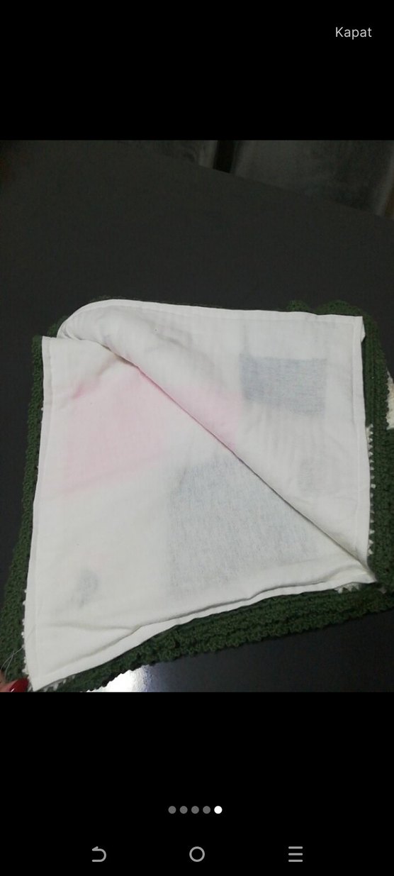 Açık Yeşil Ekose Örgü Çocuk Battaniyesi - Görsel 5