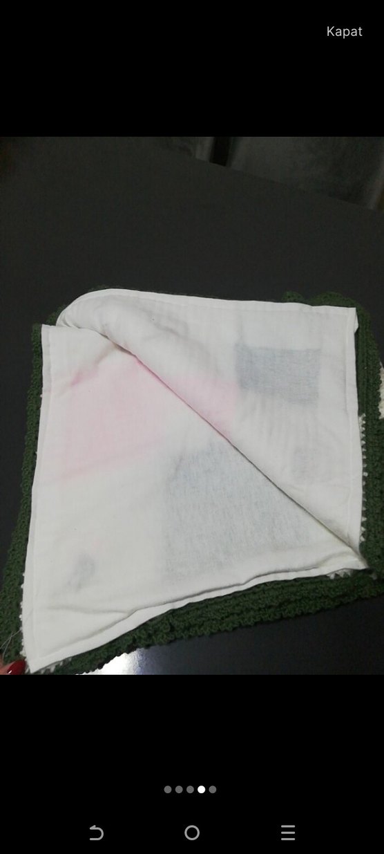 Açık Yeşil Ekose Örgü Çocuk Battaniyesi - Görsel 4