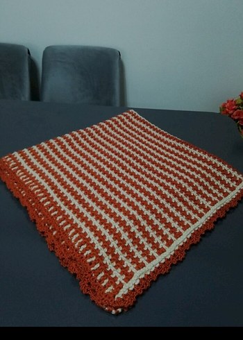 Çocuk Örgü Battaniye Kahverengi - Görsel 5