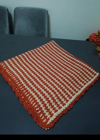 Çocuk Örgü Battaniye Kahverengi - Görsel 3