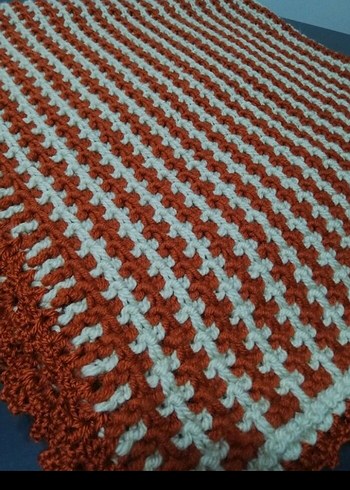 Çocuk Örgü Battaniye Kahverengi - Görsel 2