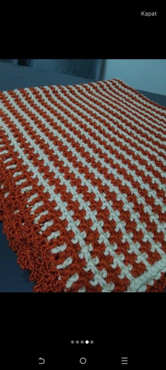 Çocuk Örgü Battaniye Kahverengi - Görsel 4