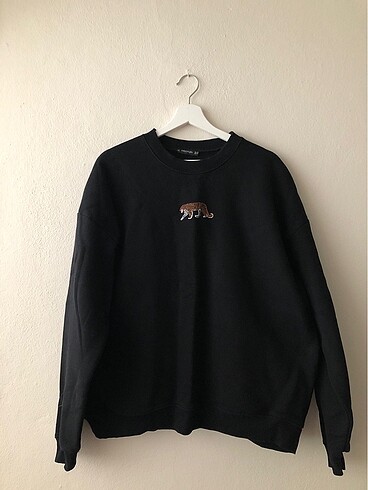 Siyah içi polarlı oversize sweatshirt