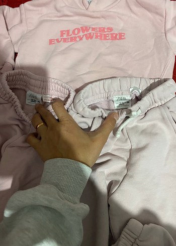 Zara Pembe Kapüşonlu Bebek Kız Takımı