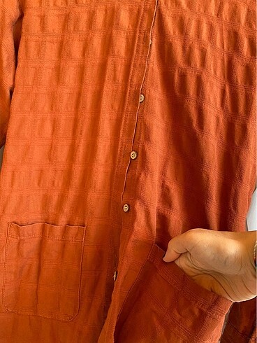 36 Beden turuncu Renk kiremit renk gömlek