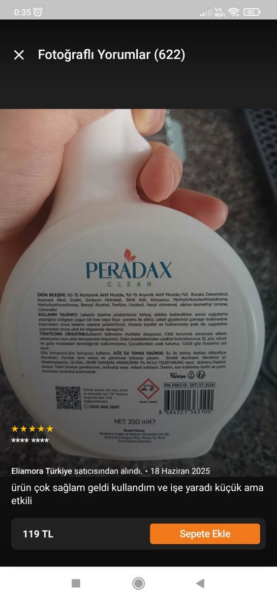 Peradax Stain Remover Leke Çıkarıcı Sprey 300ml - Görsel 5