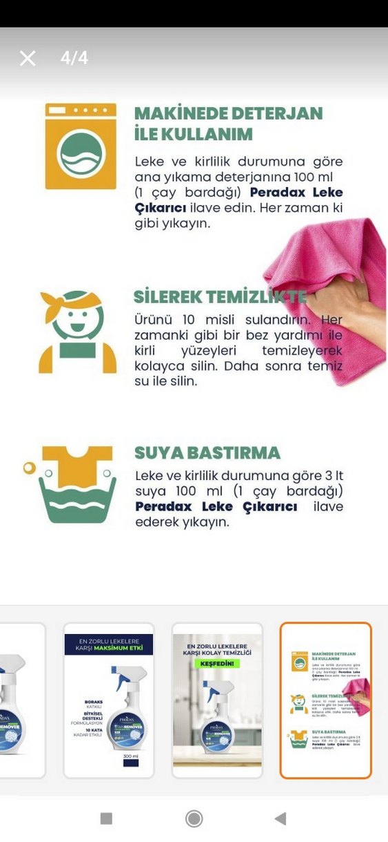 Peradax Stain Remover Leke Çıkarıcı Sprey 300ml - Görsel 4