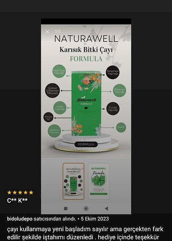 Beden Renk Naturawell Yeşil Çaylı kinoali bitkisel çay 2'li Paket