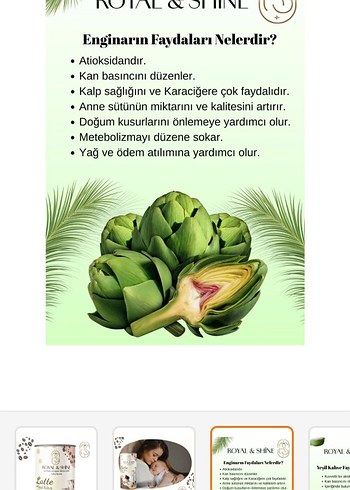 Royal & Shine Latte Yeşil Kahve Enginar 140g - Görsel 3