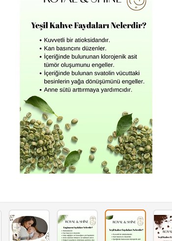 Royal & Shine Latte Yeşil Kahve Enginar 140g - Görsel 4