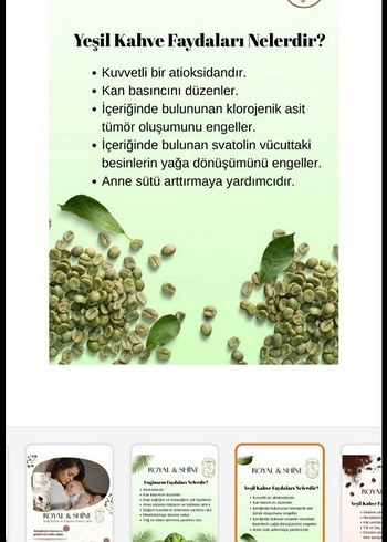 Royal & Shine Yeşil Kahve ve Enginar Latte 140g - Görsel 4