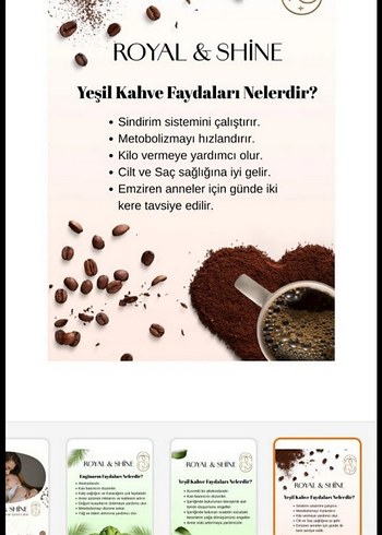 Royal & Shine Yeşil Kahve ve Enginar Latte 140g - Görsel 5