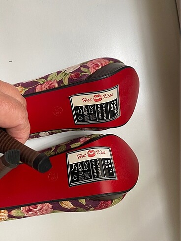 36 Beden bordo Renk YEPYENİ ÇİÇEK DESEN AYAKKABI