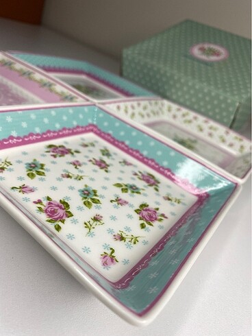 English Home Rose and lace bone china 4?lü çerezlik