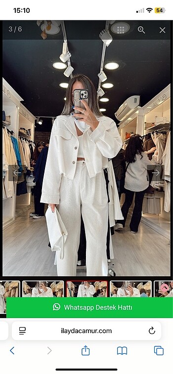 Kadın keten pantolon crop ceket takım
