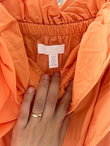 s Beden turuncu Renk H&m midi elbise