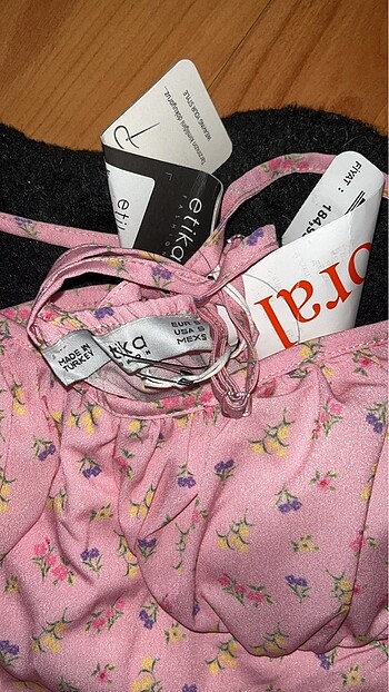 Zara Pembe çiçekli uzun elbise