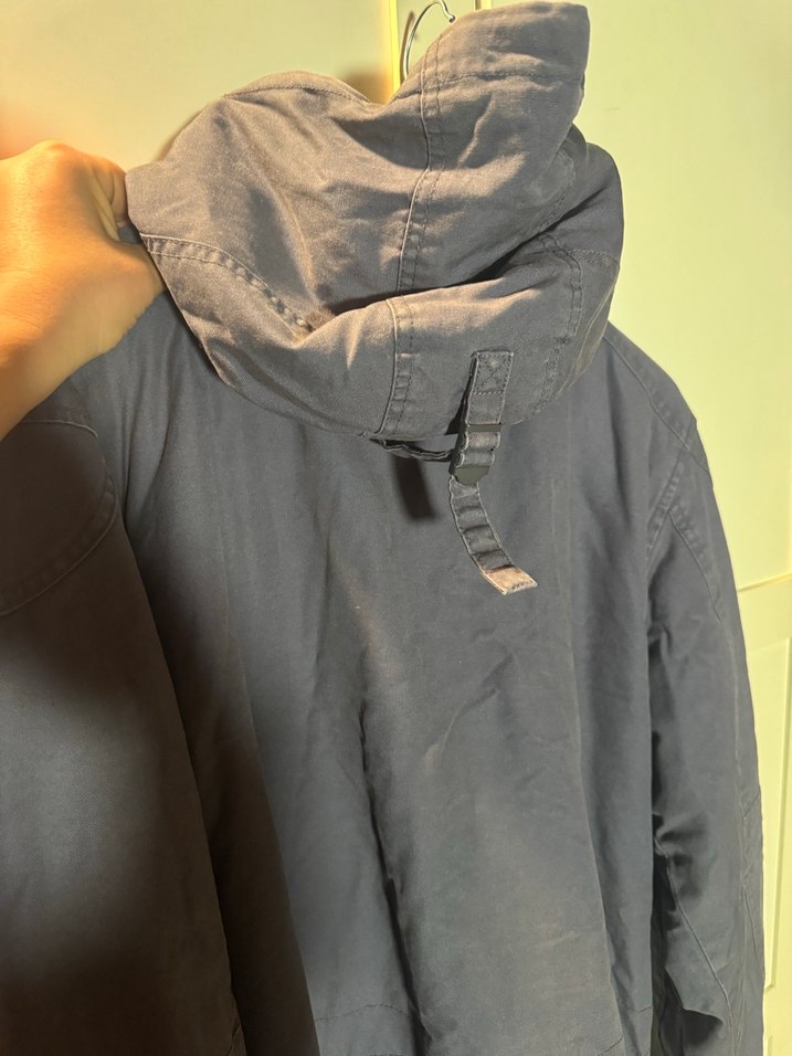 Gri Kapüşonlu Düğmeli Erkek Kaban - Görsel 5