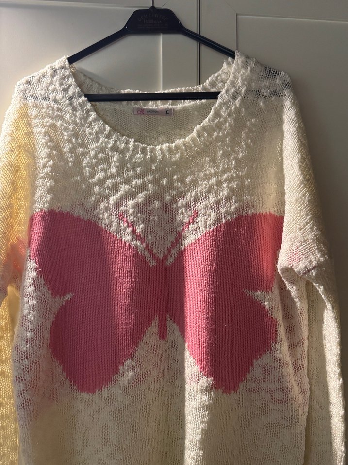 Uzun Kollu Örgü Kadın Kazak - Görsel 3