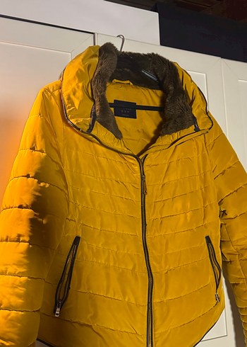 Zara Sarı Fermuarlı Kadın Kışlık Mont - Görsel 5
