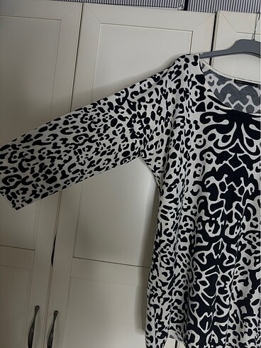 Zebra desen kazak triko tunik - Görsel 2