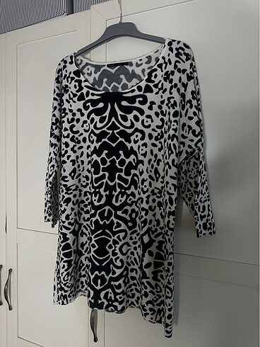 Zebra desen kazak triko tunik - Görsel 3