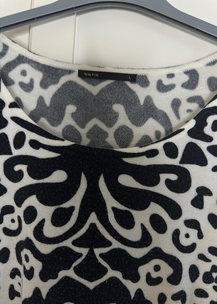 Zebra desen kazak triko tunik - Görsel 4