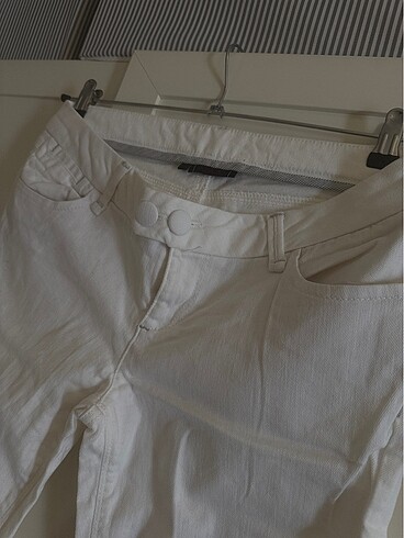 Beyaz kot pantolon - Görsel 4