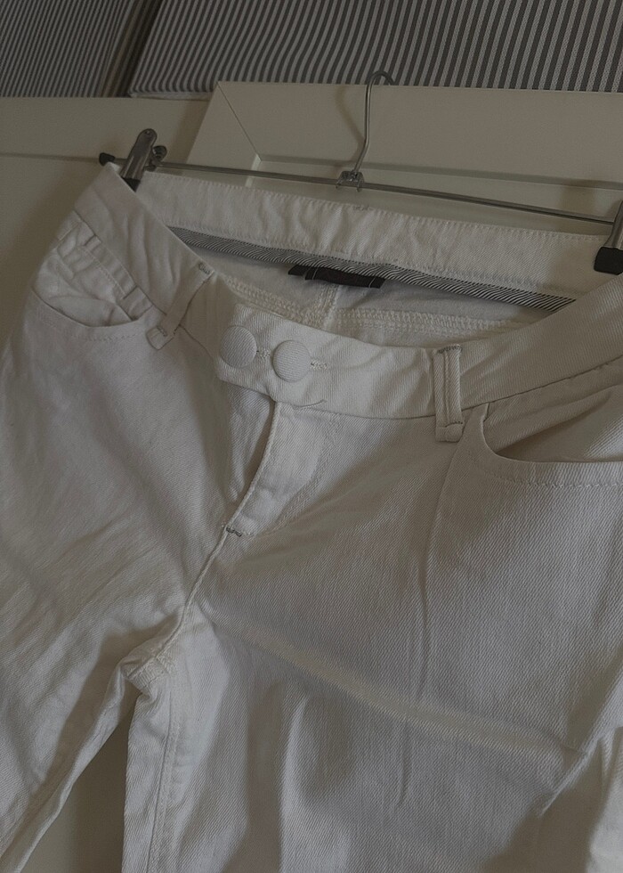 Beyaz kot pantolon - Görsel 4