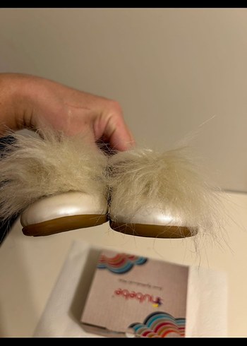 NuBebe Krem Rengi Ponponlu Babet - Görsel 2