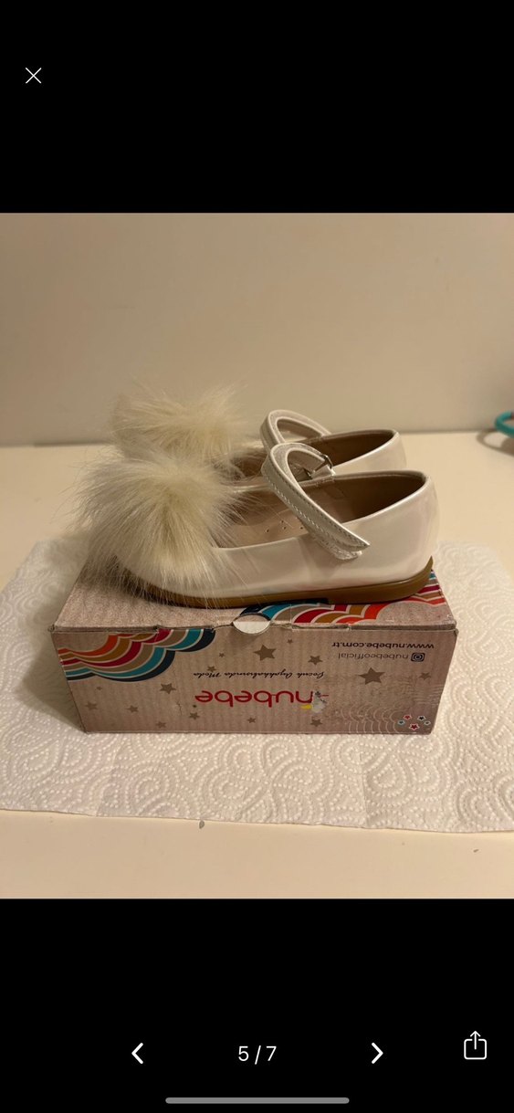 NuBebe Krem Rengi Ponponlu Babet - Görsel 4