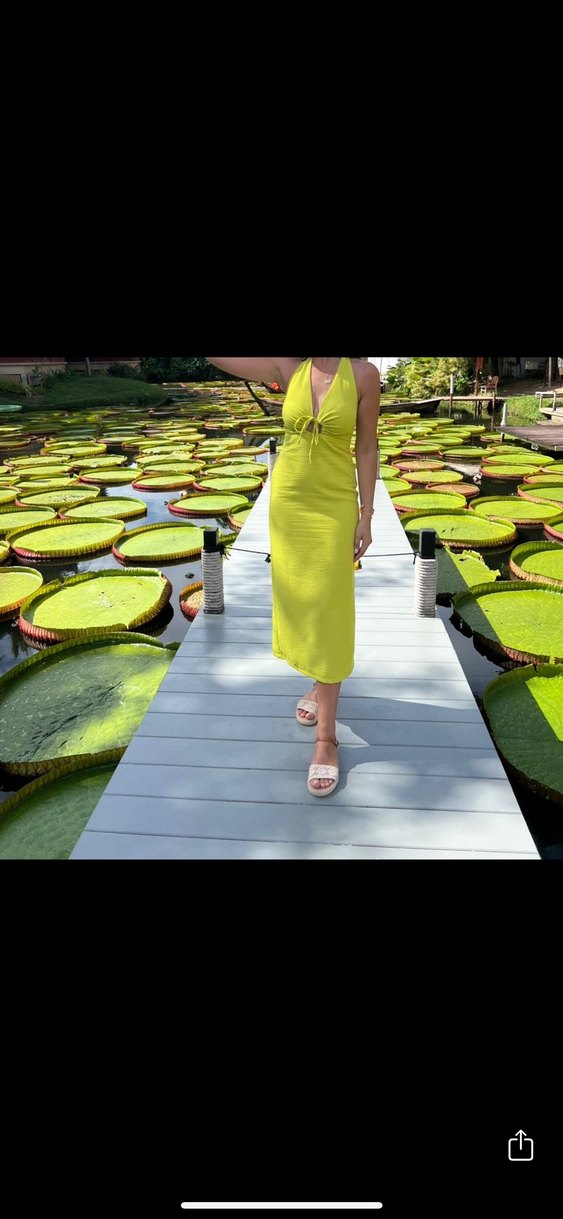 V Yaka Yeşil Uzun elbise - Görsel 3