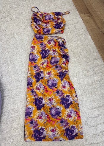 Uzun, Drapeli, Askısız Bohem Elbise - Görsel 2