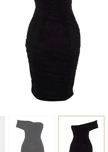 Siyah Straplez Drapeli Mini Elbise - Görsel 8