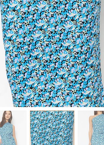 Mavi Drapeli Tek omuz Uzun Elbise - Görsel 4