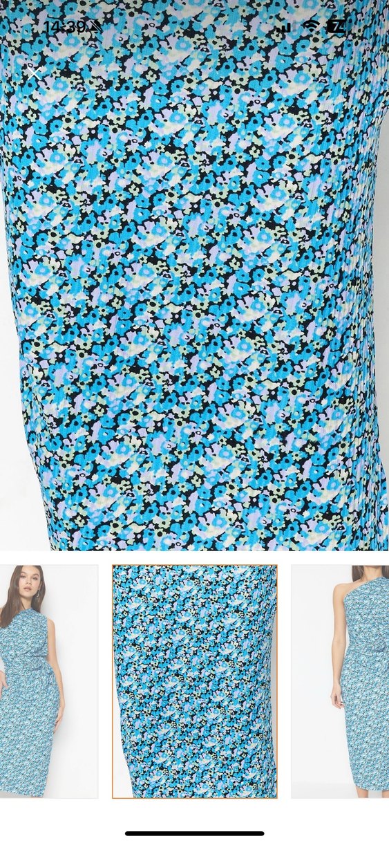 Mavi Drapeli Tek omuz Uzun Elbise - Görsel 4