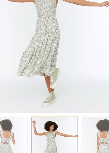 Kadın Beyaz Askılı Midi Elbise - Görsel 4