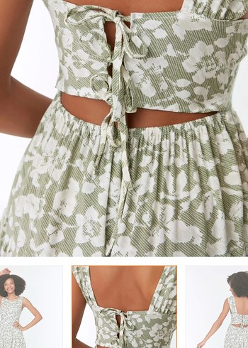 Kadın Beyaz Askılı Midi Elbise - Görsel 2