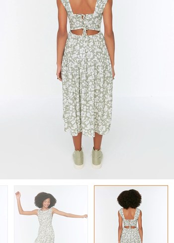 Kadın Beyaz Askılı Midi Elbise - Görsel 5