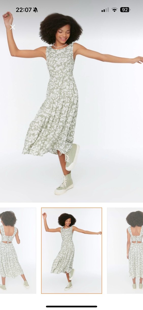 Kadın Beyaz Askılı Midi Elbise - Görsel 4