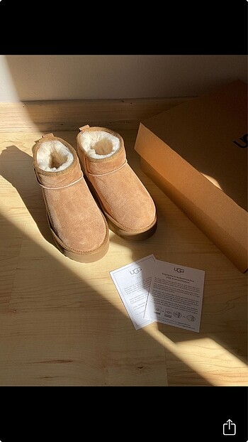 36 Beden kahverengi Renk Ugg ultra mini platform
