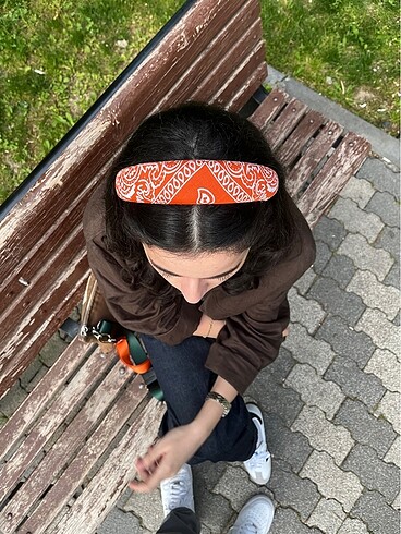 Bohem tarz bandana desen taç toka
