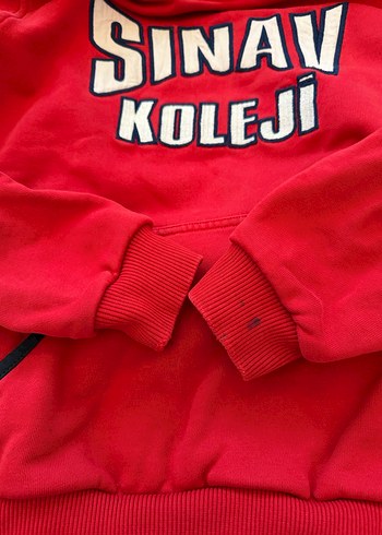 Sınav koleji Kırmızı Kapüşonlu unisex Sweatshirt - Görsel 2