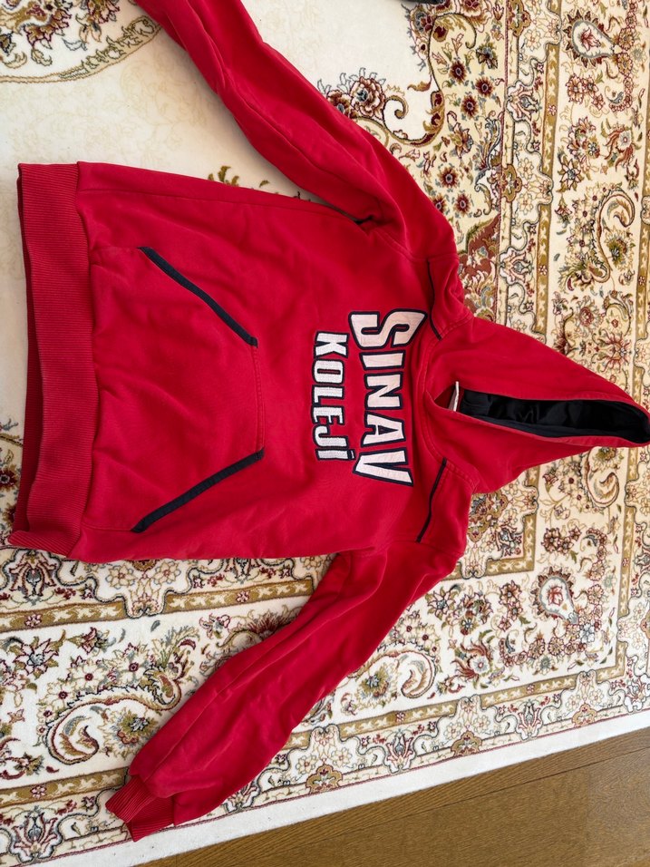 Sınav koleji Kırmızı Kapüşonlu unisex Sweatshirt - Görsel 3