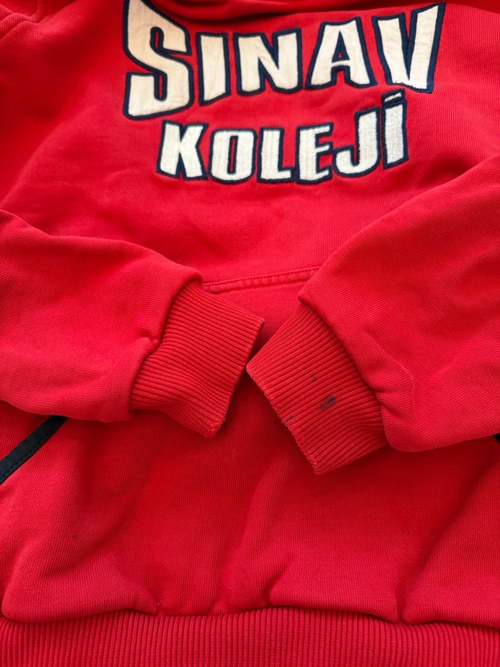 Sınav koleji Kırmızı Kapüşonlu unisex Sweatshirt - Görsel 2